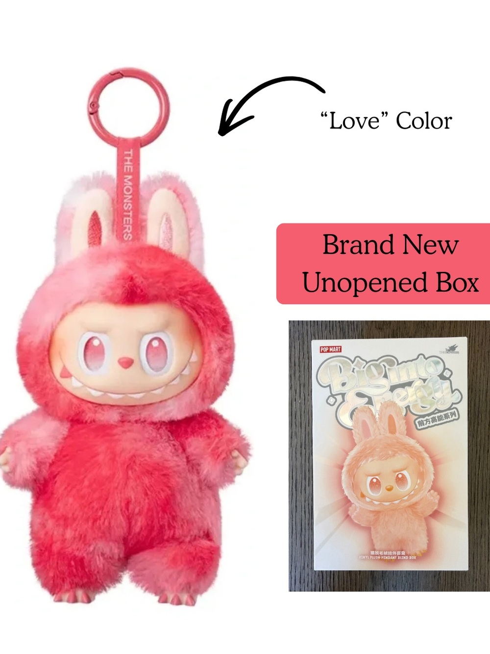 POP MART Labubu The Monsters Big Into Energy New Unopened Box - Love Color